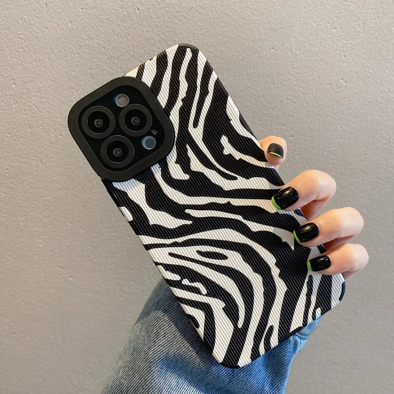 Fashion Zebra Stripe Black White Cases