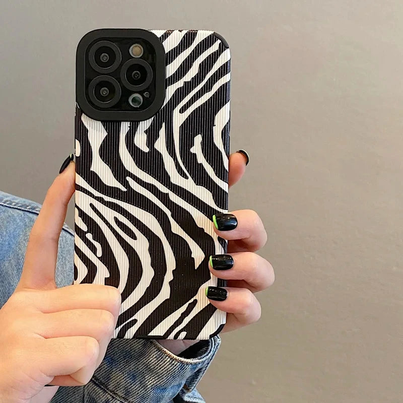 Fashion Zebra Stripe Black White Cases