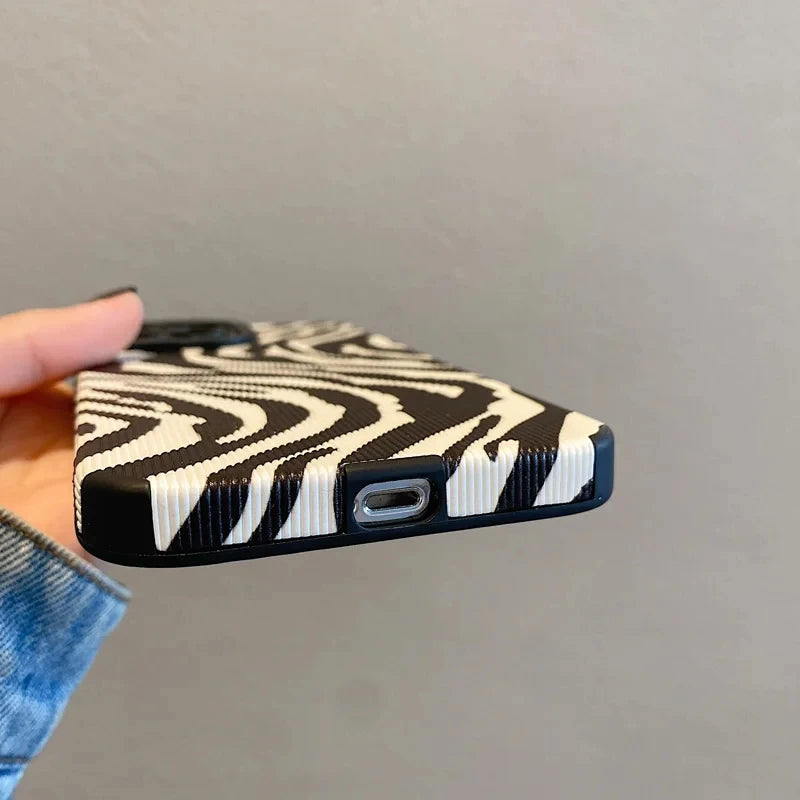 Fashion Zebra Stripe Black White Cases