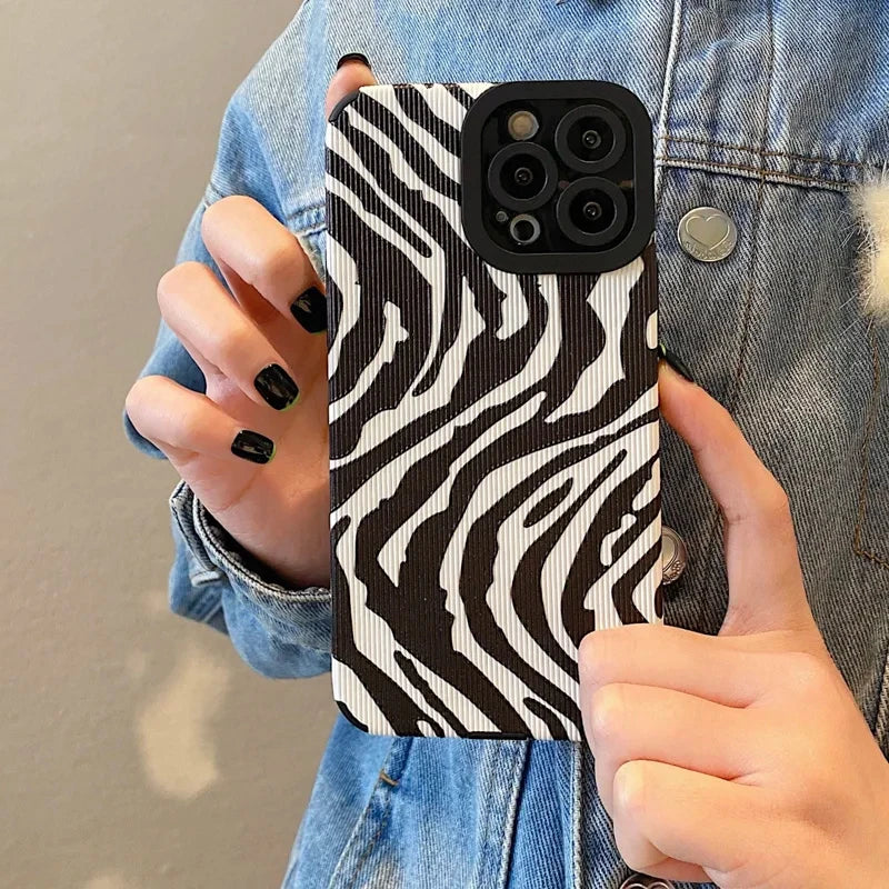 Fashion Zebra Stripe Black White Cases