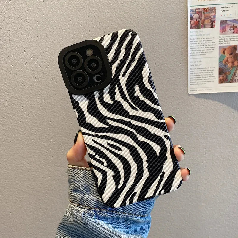 Fashion Zebra Stripe Black White Cases