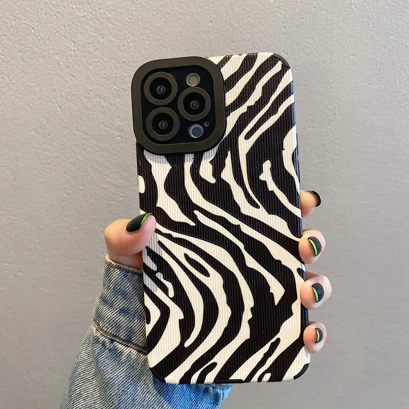 Fashion Zebra Stripe Black White Cases