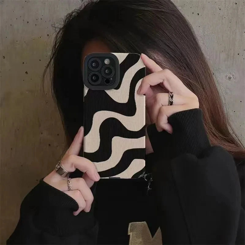 Fashion Zebra Stripe Black White Cases